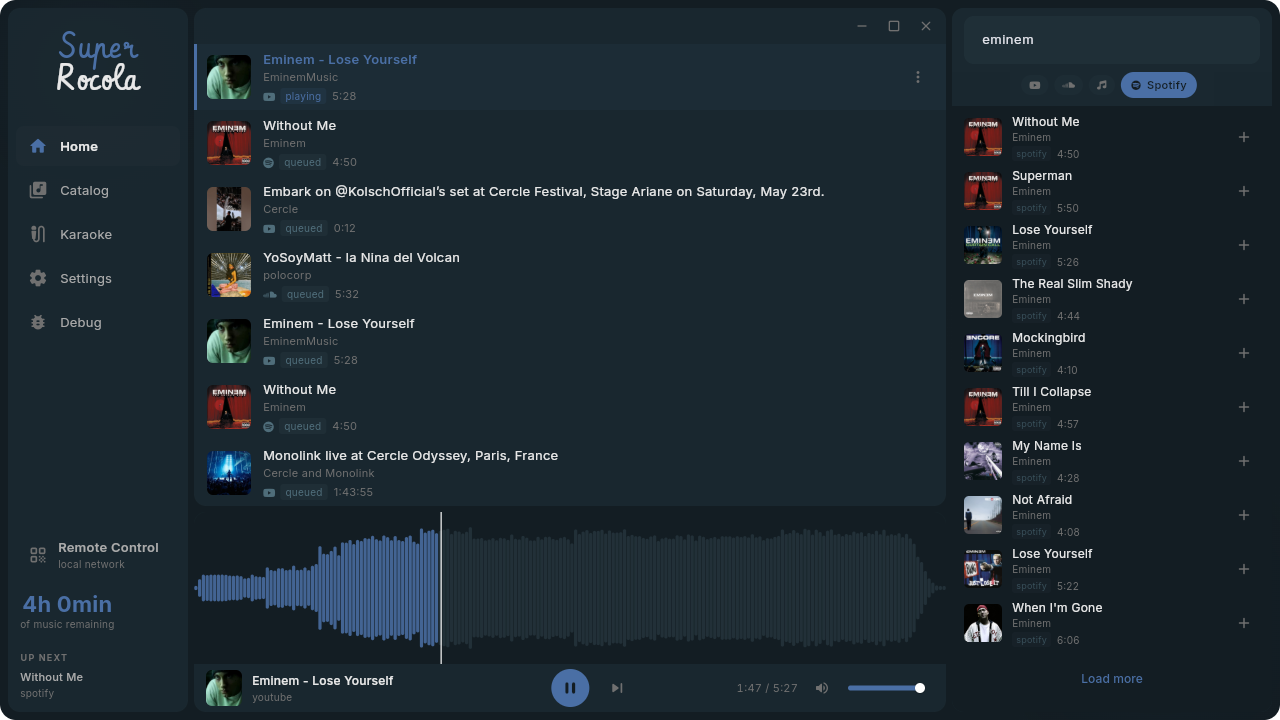 SuperRocola Queue View